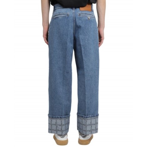 JW Anderson blue grid cuff jeans