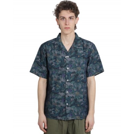 Universal Works indigo jungle camp shirt