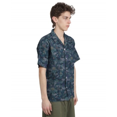 Universal Works indigo jungle camp shirt