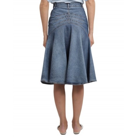 Alaia denim flared skirt