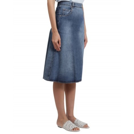 Alaia denim flared skirt