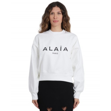 Alaia white logo sweatshirt