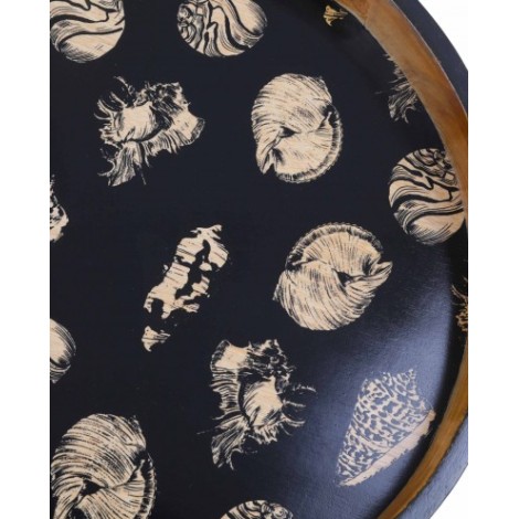 Sensi Studio black Conchitas de la isla round tray