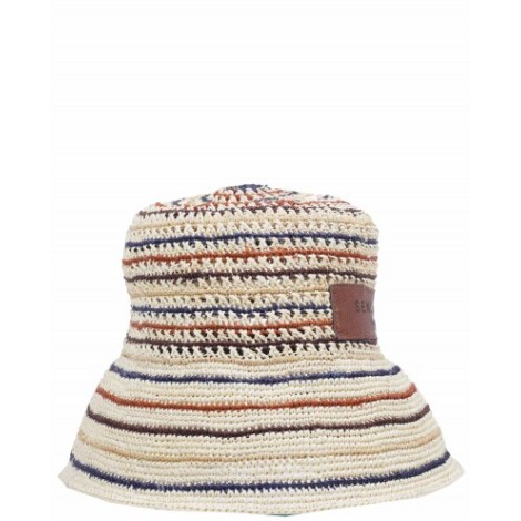 Sensi Studio multicolor trinado crochet lamp shade hat