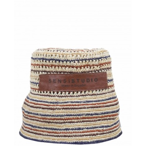 Sensi Studio multicolor trinado crochet lamp shade hat