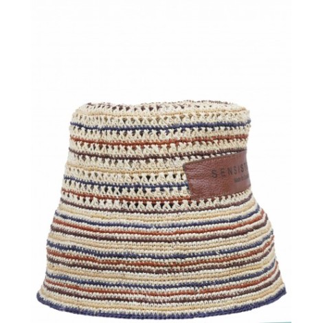 Sensi Studio multicolor trinado crochet lamp shade hat