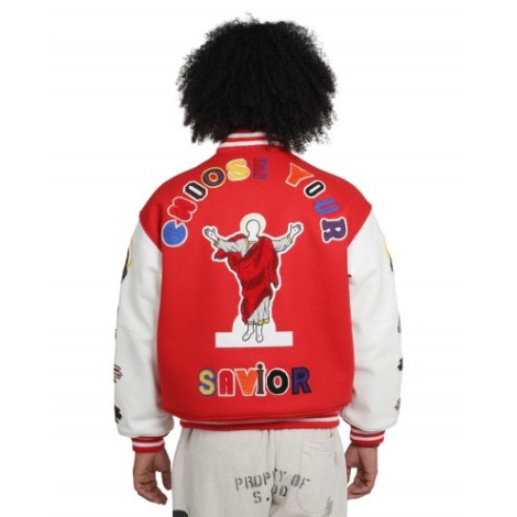 Saint MXXXXXX x Denim Tears red varsity