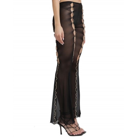 Rui black mesh flared trousers