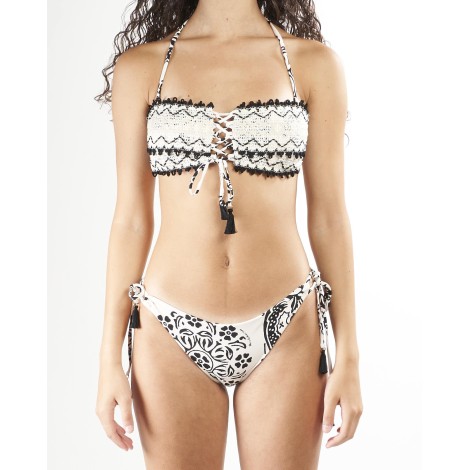 MISS BIKINI Costume bikini fascia con passamaneria e paillettes Miss Bikini