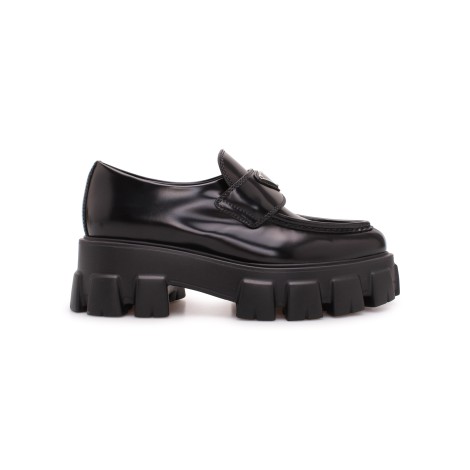 Prada 'Monolith' Shiny Leather Loafers 40