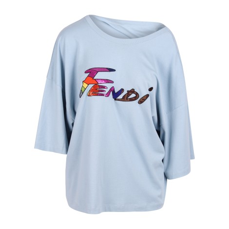 Fendi Embroidered Logo T-Shirt M