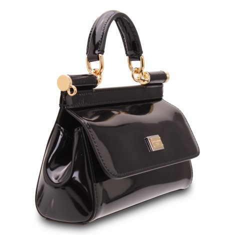 Dolce & Gabbana Small 'Sicily' Shiny Leather Shoulder Bag U