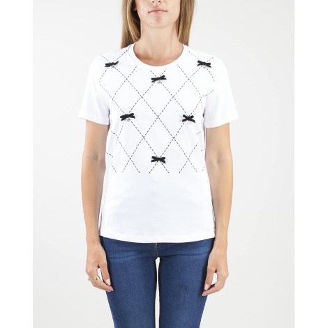 ELISABETTA FRANCHI T-shirt con motivo fiocchi e charms Elisabetta Franchi