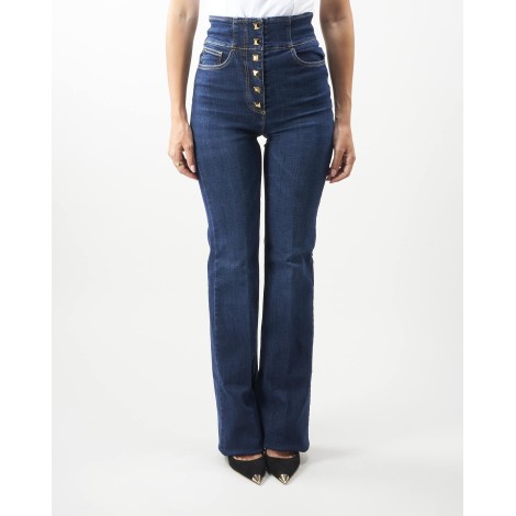 ELISABETTA FRANCHI Jeans a vita alta con maxi borchie Elisabetta Franchi