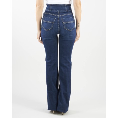 ELISABETTA FRANCHI Jeans a vita alta con maxi borchie Elisabetta Franchi