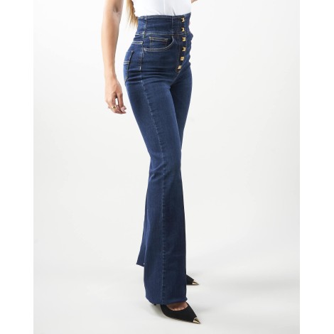 ELISABETTA FRANCHI Jeans a vita alta con maxi borchie Elisabetta Franchi