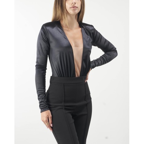 ELISABETTA FRANCHI Body con scollo ampio e manica lunga Elisabetta Franchi