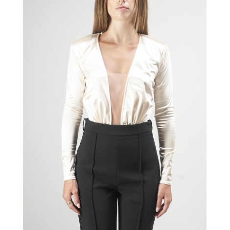 ELISABETTA FRANCHI Body con scollo ampio a manica lunga Elisabetta Franchi