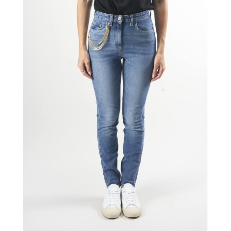 ELISABETTA FRANCHI Jeans super skinny con charm catena Elisabetta Franchi