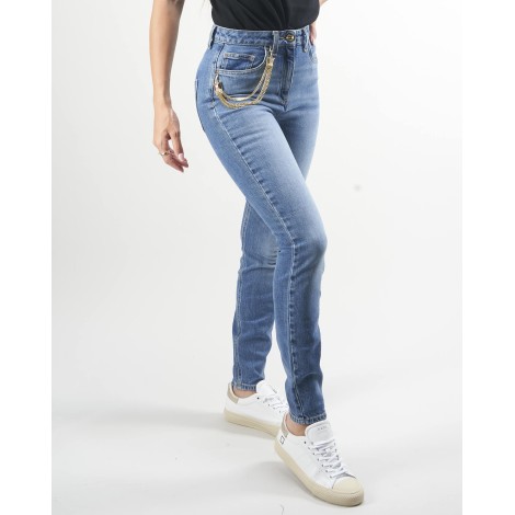 ELISABETTA FRANCHI Jeans super skinny con charm catena Elisabetta Franchi