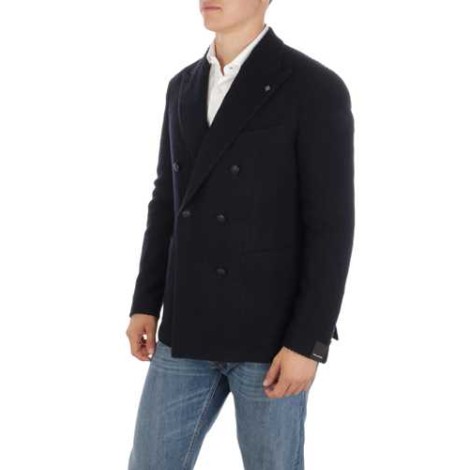 TAGLIATORE | Men's Double-Breasted Ribbed Wool Blazer