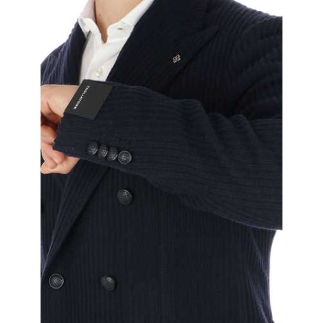 TAGLIATORE | Men's Double-Breasted Ribbed Wool Blazer