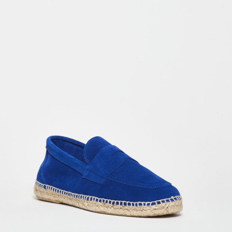 <p>Mocassino espadrillas in camoscio bluette</p>