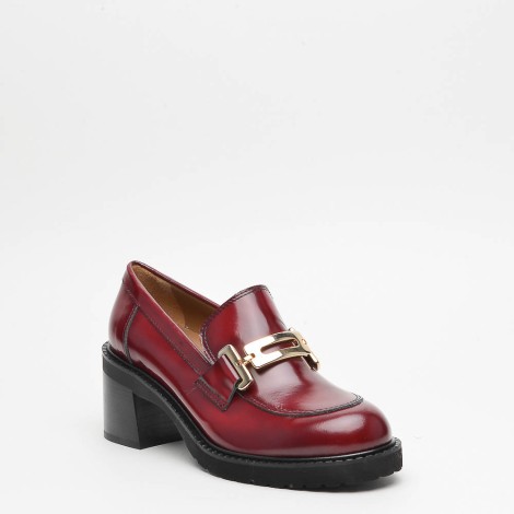 Decolté in pelle bordeaux