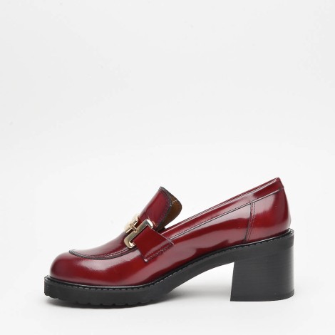 Decolté in pelle bordeaux