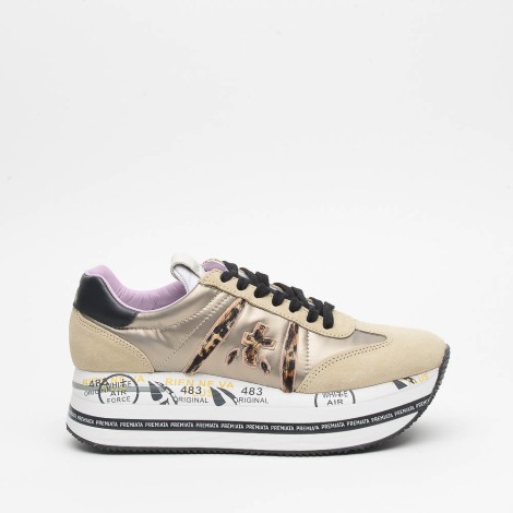 Sneakers in camoscio beige