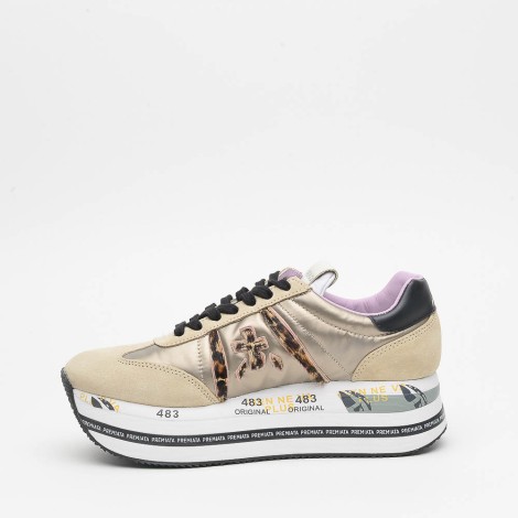 Sneakers in camoscio beige