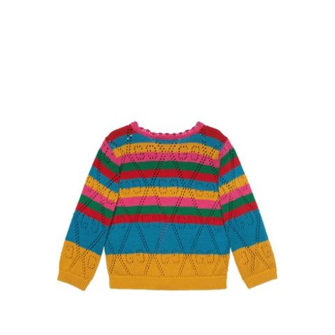 CARDIGAN IN MAGLIA DI COTONE GG CON RIGHE