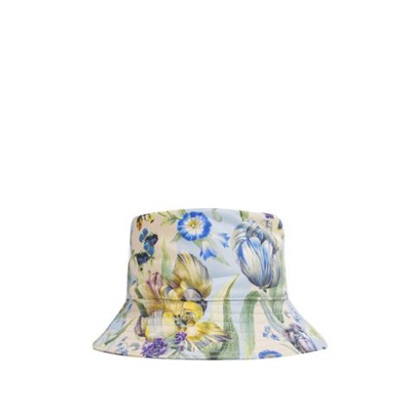 CAPPELLO DA PESCATORE IN DENIM CON STAMPA FLOREALE