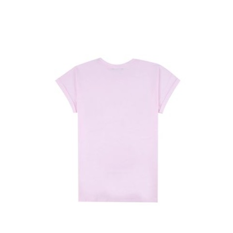 T-SHIRT ROSA CIPRIA IN COTONE CON LOGO BALMAIN IN STRASSenbsp;