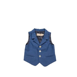 GILET IN COTONE E LINO