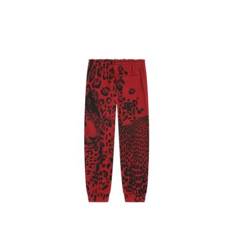 PANTALONI JOGGING IN JERSEY CON STAMPA LEOPARDATA