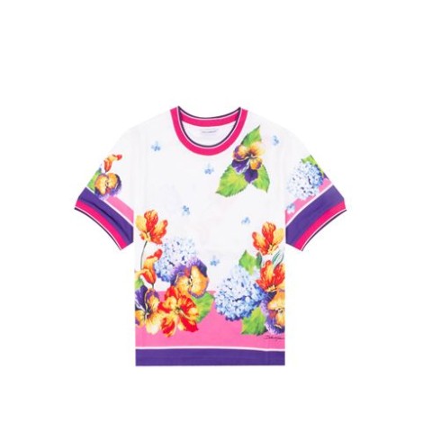 T-SHIRT IN JERSEY STAMPA ORTENSIE