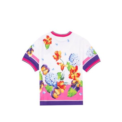 T-SHIRT IN JERSEY STAMPA ORTENSIE