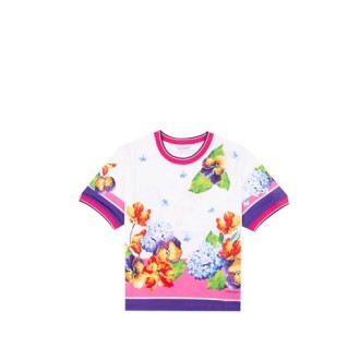 T-SHIRT IN JERSEY STAMPA ORTENSIE