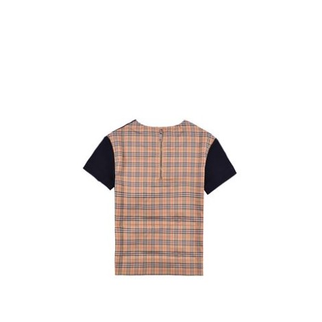 T-SHIRT IN COTONE CON INSERTO TARTAN