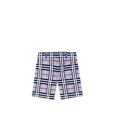 SHORTS SARTORIALI IN COTONE STRETCH CON MOTIVO A SCACCHIERA