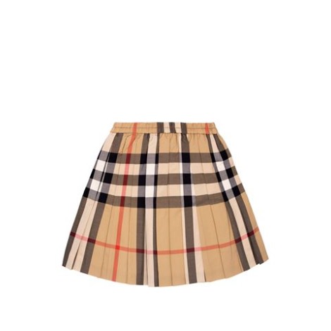 GONNELLINA A PIEGHE IN COTONE STRETCH CON MOTIVO TARTAN