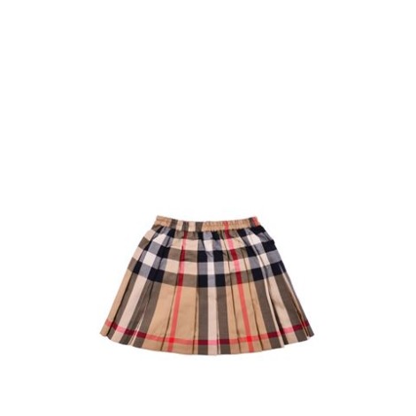 GONNELLINA A PIEGHE IN COTONE STRETCH CON MOTIVO TARTAN