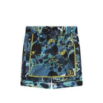 BOXER DA MARE IN NYLON STAMPA MARMORIZZATA