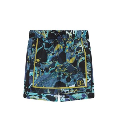 BOXER DA MARE IN NYLON STAMPA MARMORIZZATA