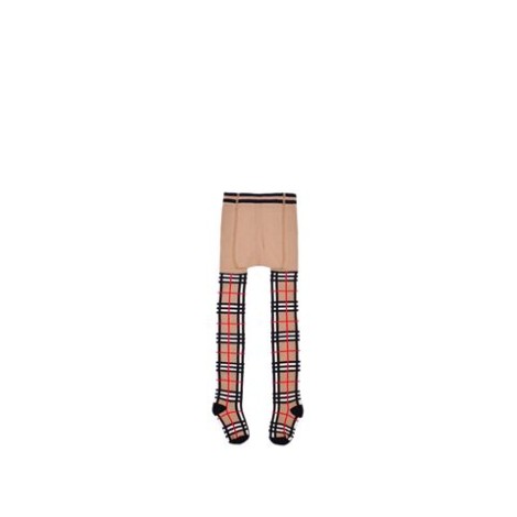 COLLANT IN MISTO COTONE CON MOTIVO TARTAN A INTARSIO