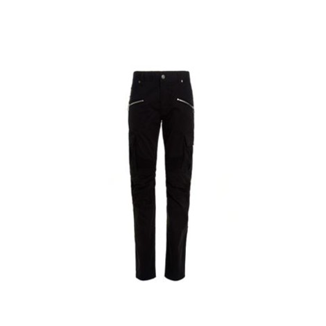 JEANS CARGO IN COTONE NERO CON LOGO BALMAIN GOFFRATO