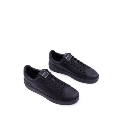 SNEAKERS B-COURT NERE IN PELLE LISCIAenbsp;