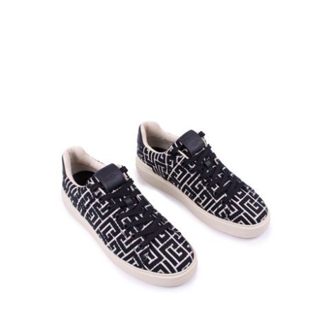 SNEAKERS B-COURT CON MONOGRAMMA JACQUARD AVORIO E NEROenbsp;