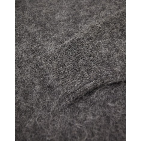 Maglione Over Brushed Grigio in Cashmere